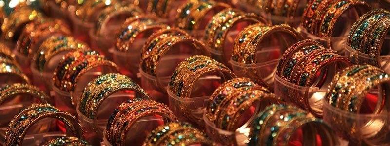 Bangles are a popular product at Laad Bazaar