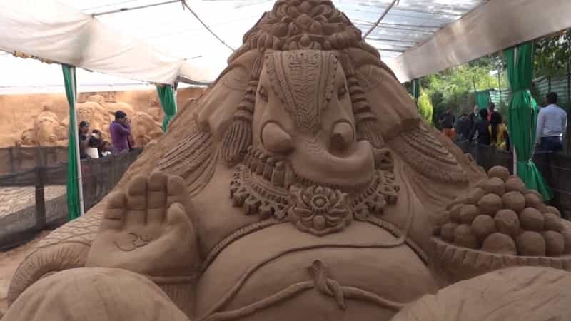 A Sculpture at the Mysore Sand Sculpture Museum