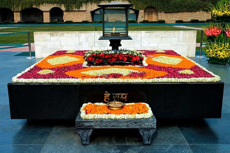 The eternal flame at Raj Ghat