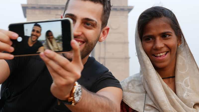 Traveler Clicking with Locals