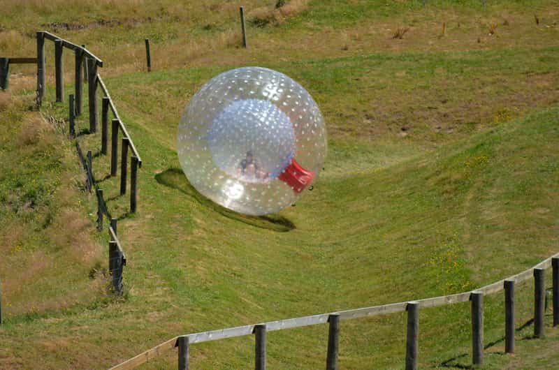 A Zorb ball going downhill