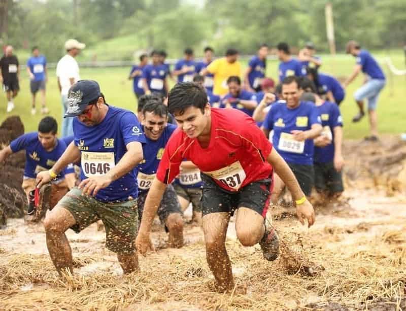 A patron on a gruelling track of the Mud Rush