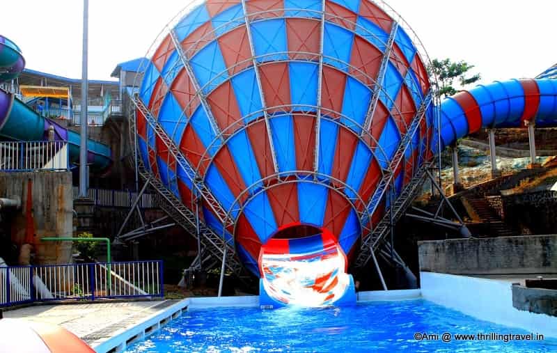 A thrilling slide at Adlabs Aquamagica