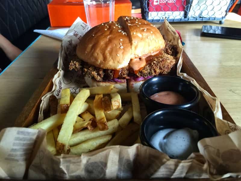 The deli is known for its enormous burger portions