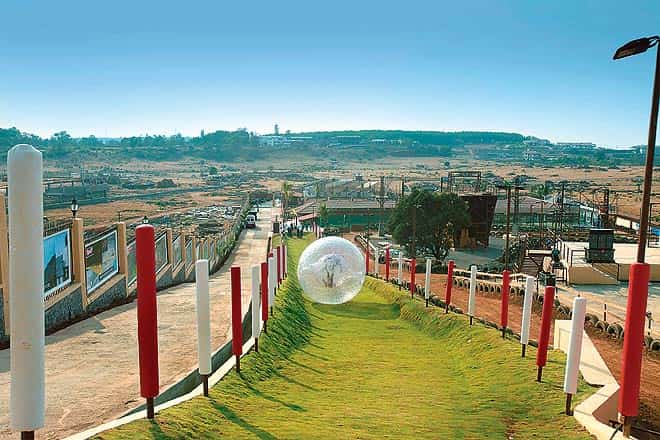 Zorbing, an activity available at Della adventures