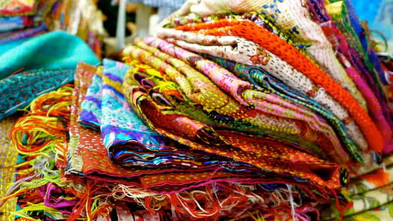 Gorgeous fabric in a variety of hues at Emporia Complex
