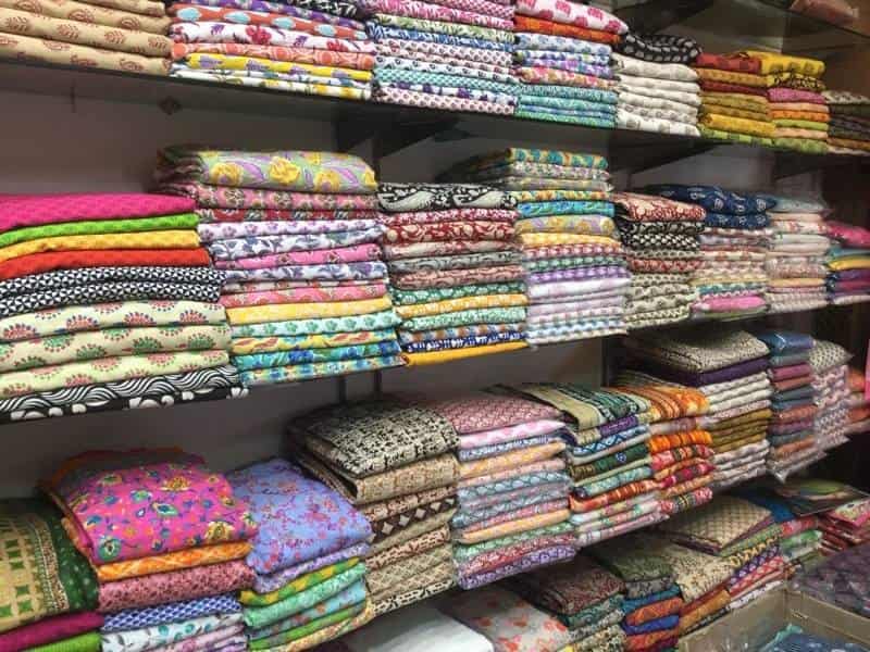 Quirky and colourful cloth material at Shankar Market