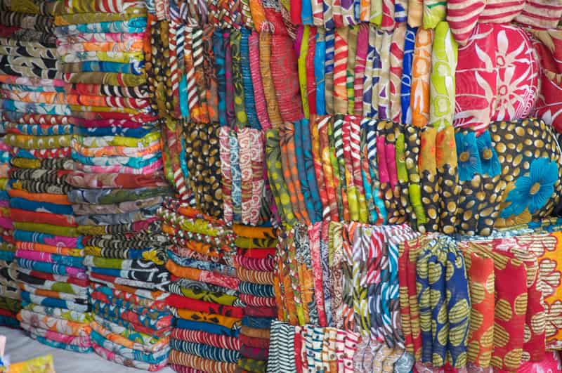 Vibrant and colourful range of cloth material at Chandni Chowk