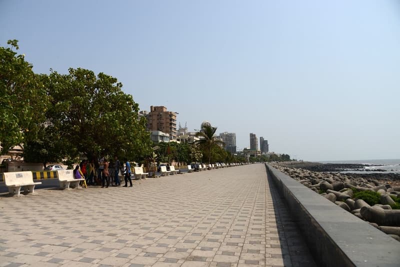 Worli seaface is located just off the Sea Link
