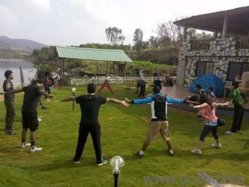A team building activity at the Kanakapura Camp