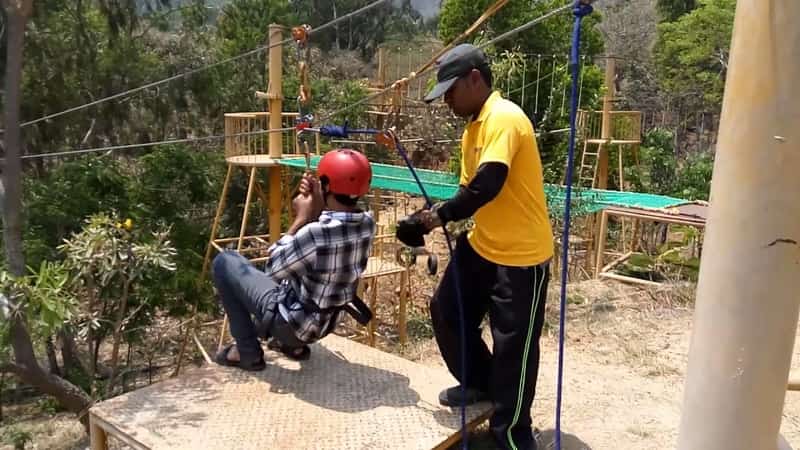 Zip across two mountains at the Nandi Hills