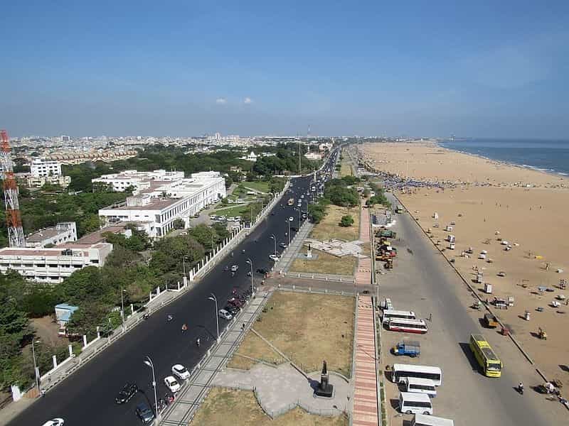A Panoramic View of the Marina Beach
