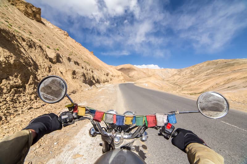 Riding on the Srinagar to Leh highway