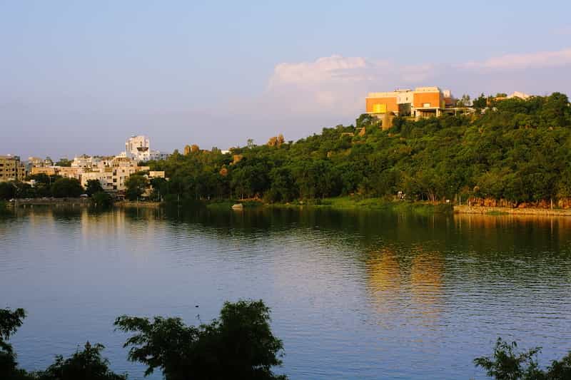 The Durgam Cheruvu Lake View From The Grin And Beer Olive Bistro