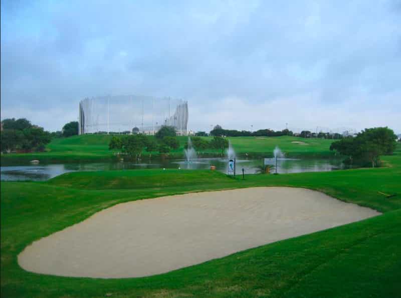 The golf course before sunset