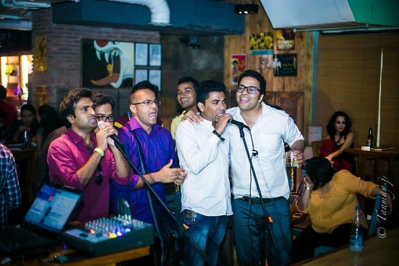 Karaoke revellers enjoying themselves