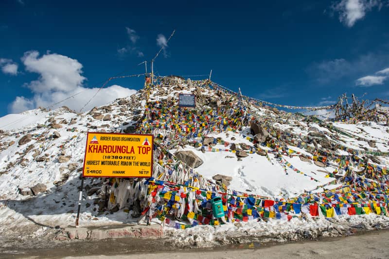 The well known Khardung La Pass