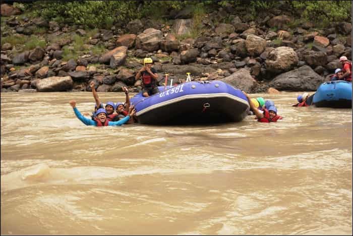 People having fun before the ride