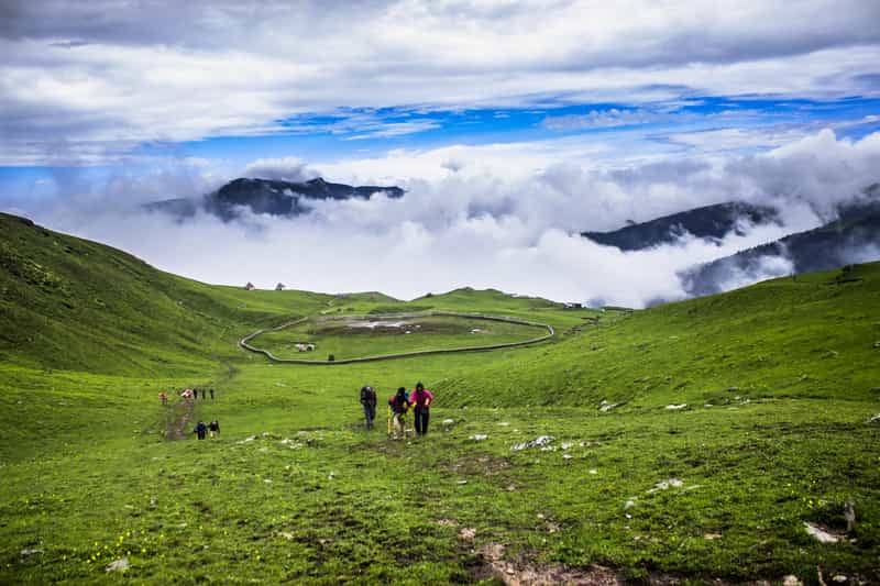 Trekking towards the summit