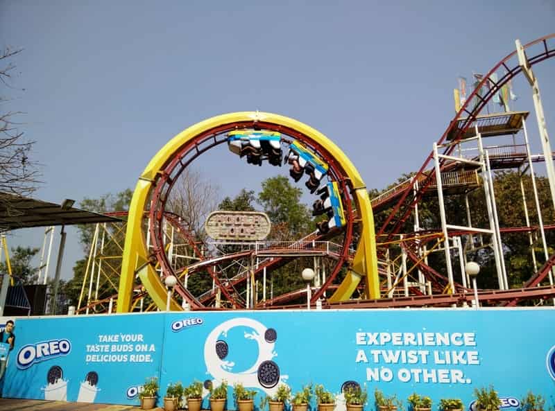 A roller coaster ride at Essel World 