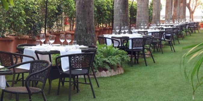 The classy outdoor setting at Cafe at the NCPA