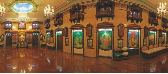 The paintings at the Sri Sri Radha Gopinath Temple 