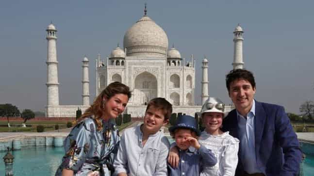 The Trudeaus at the Taj Mahal