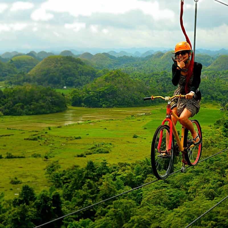Archana Zipline Biking in Bohol, the Philippines