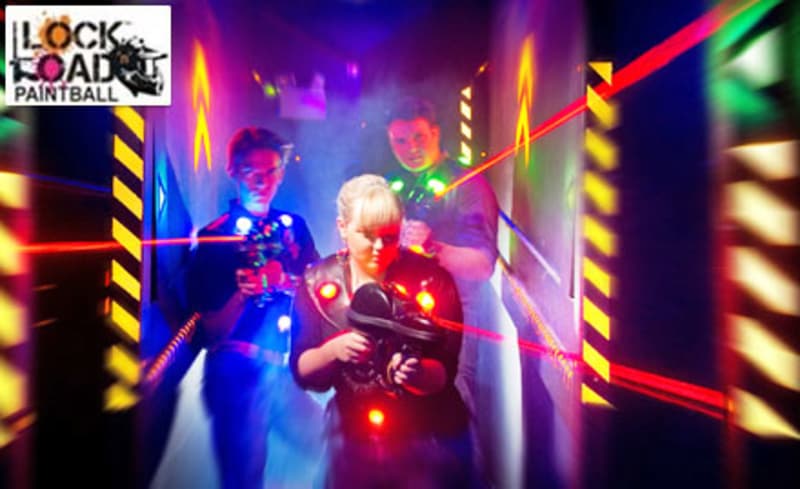 Patrons engaged in a game of laser tag at Lock n Load