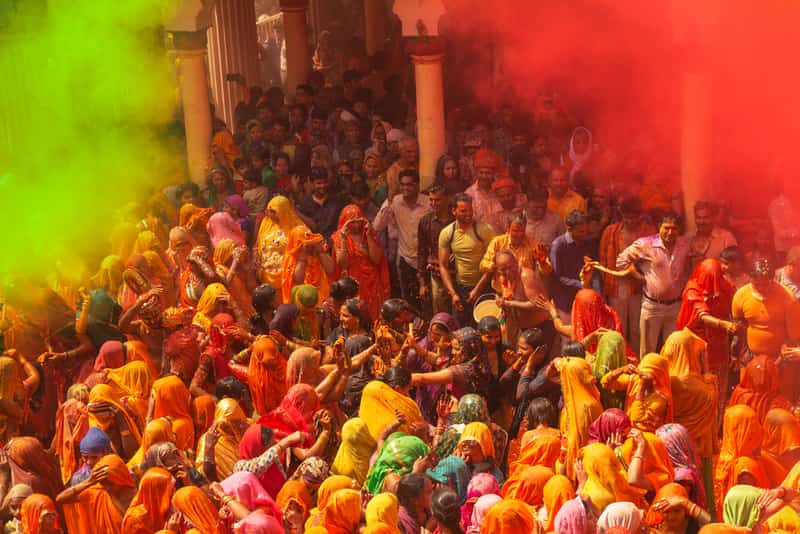 The best time to visit Mathura is during the Holi festival