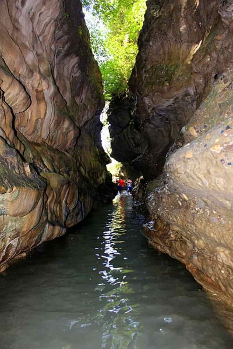 The narrow passage of the caves
