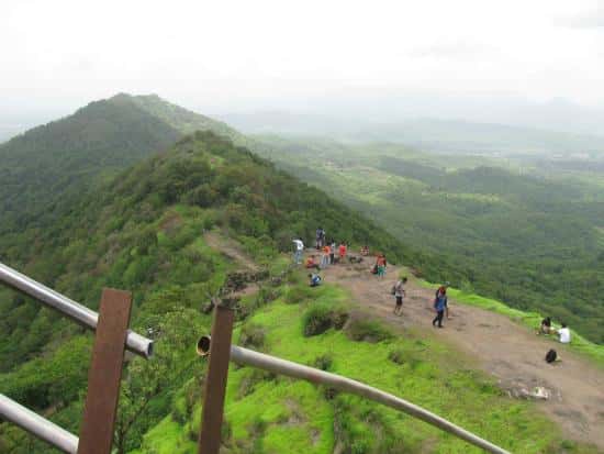 Trekkers at the summit of the Karnala Fort in the sanctuary