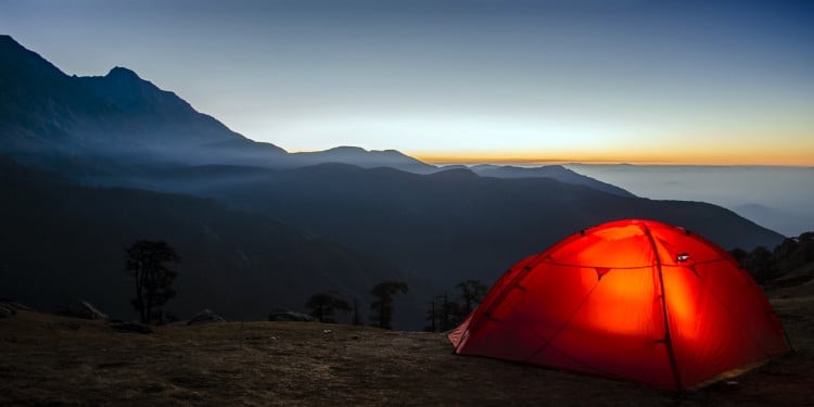 A tent in the misty hills of Chikmagalur