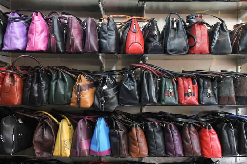 Dharavi Market has a good collection of bags and jackets