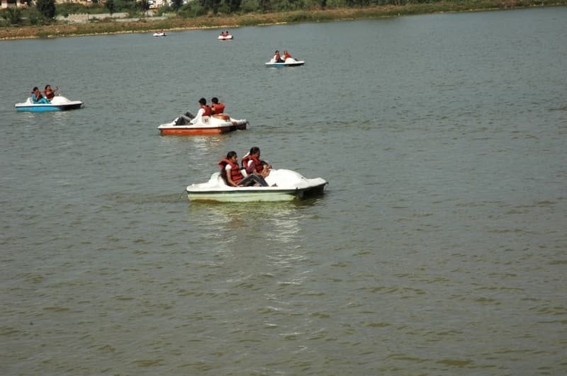 Enjoy a romantic boat ride at Lumbini Garden