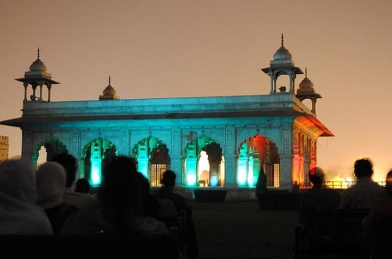 The enthralling light and sound show at the Red Fort