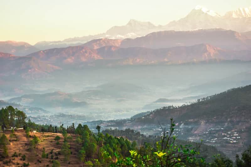 View of the Himalayas from Kausani