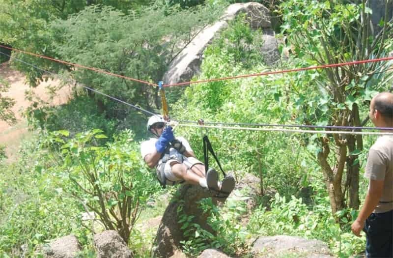 Ziplining at Ramanagara