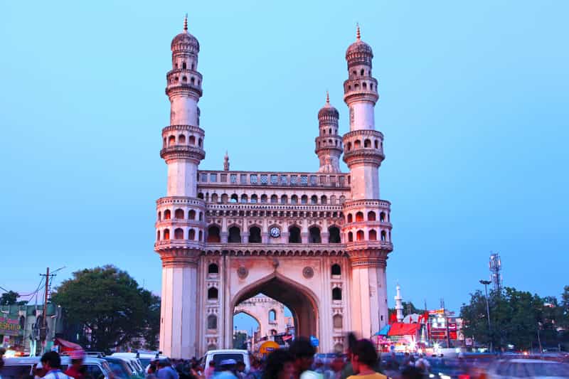Charminar is a historic monument in Hyderabad