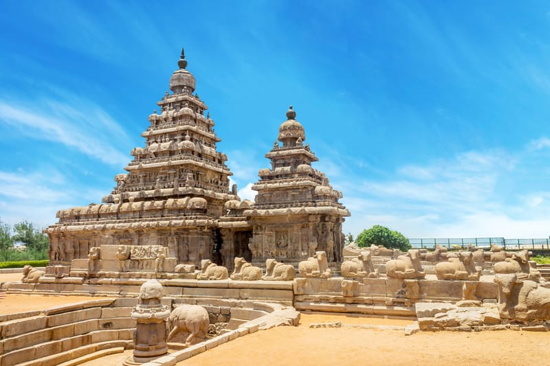 Shore Temple, a UNESCO World Heritage Site at Mahabalipuram