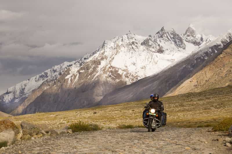 A biker on his way to Leh from Srinagar