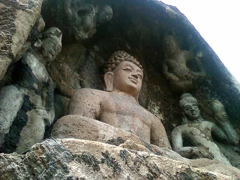 Rock cut Buddha at Bojjannakonda