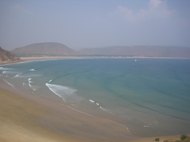 The clean seashore at Gangavaram