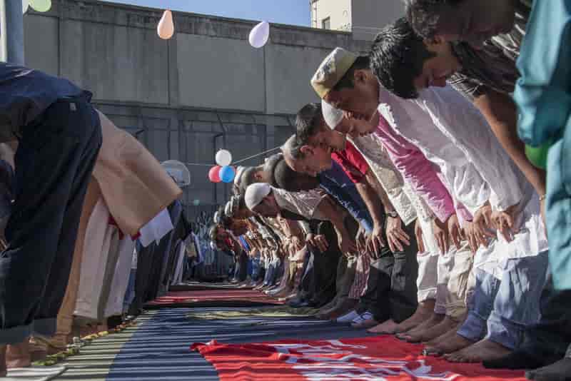 Muslims celebrating Eid al-Fitr
