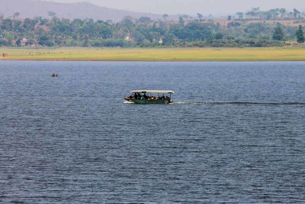 A boat safari on the backwaters of the river Kabini