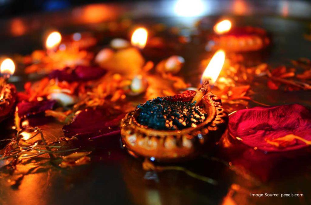 diyas during Diwali