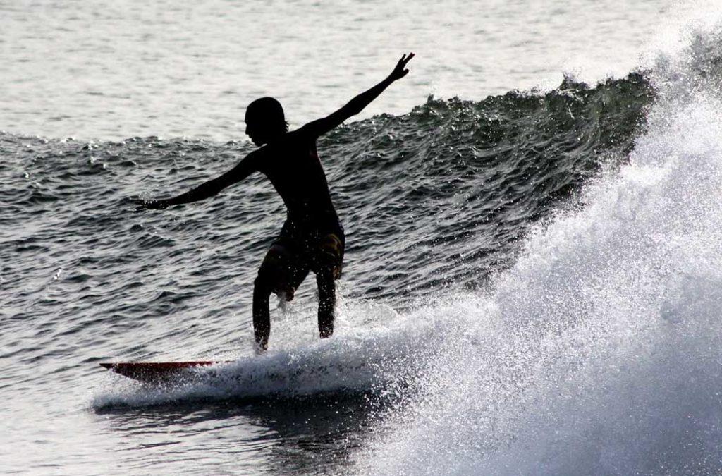 Surfing in India at Auroville