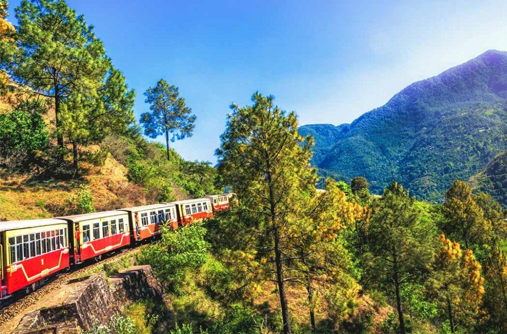 Lush views enroute the Kalka Shimla trains one of the toy trains in India