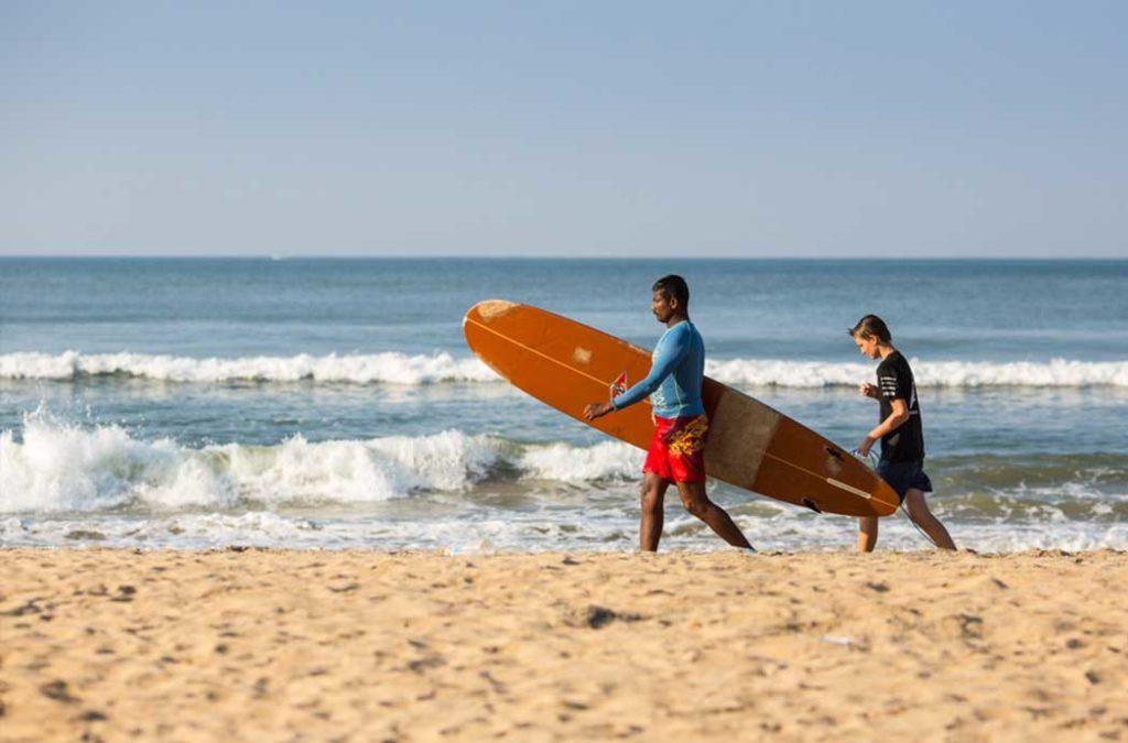 Surfing in India at Varkala
