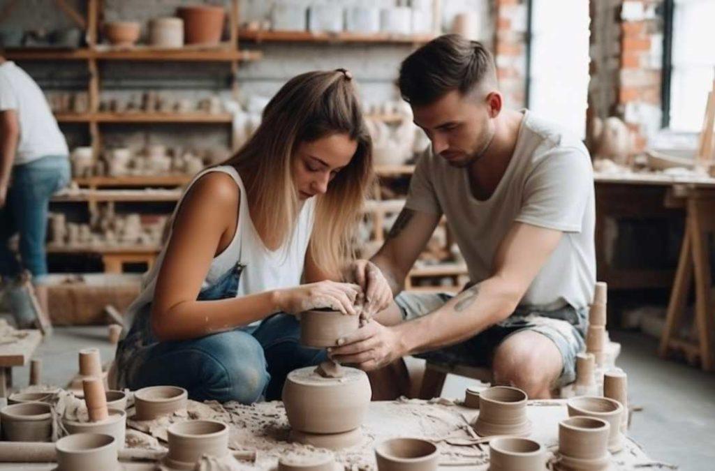 Couples can settle down, learn pottery tricks and create an extraordinary masterpiece from ordinary earthen clay. 